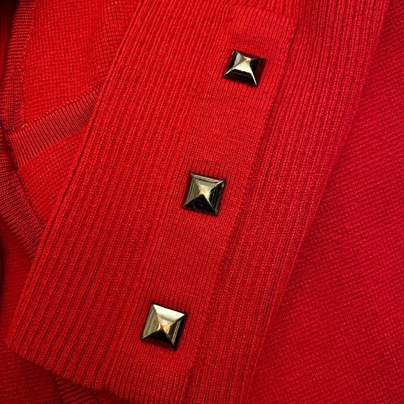 CACHE Long Sleeve Wide Neck Red Cardigan Sweater - Picture 8 of 10